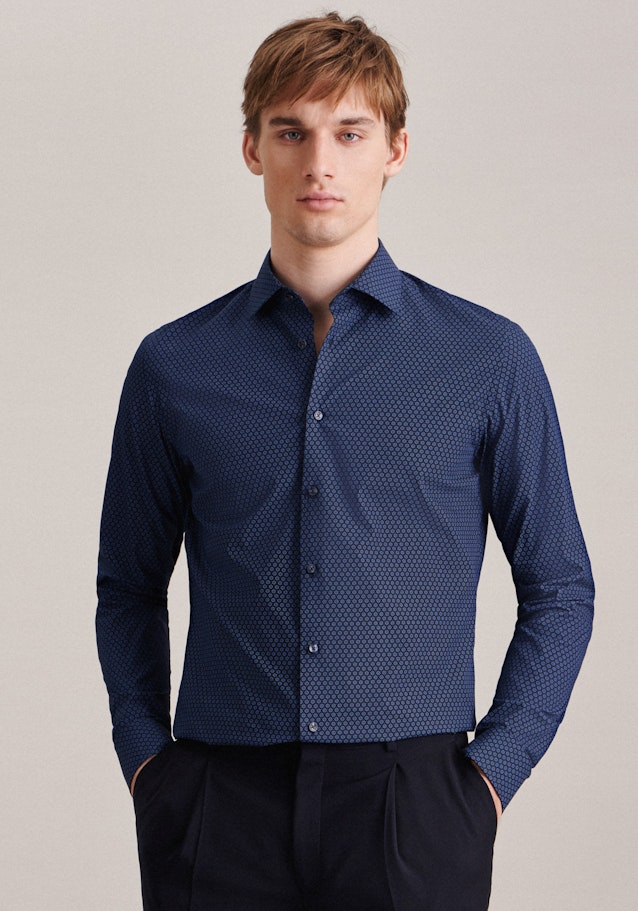 Slim Business Hemd Druck in Hellblau | Seidensticker Onlineshop