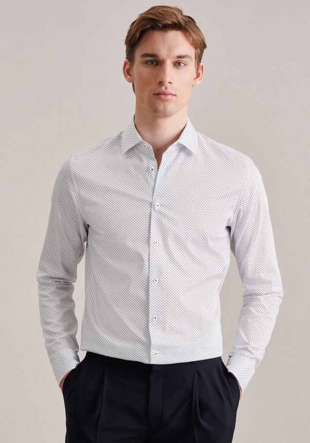 Twill Business Hemd in Slim mit Kentkragen und extra langem Arm in Dunkelblau | Seidensticker Onlineshop