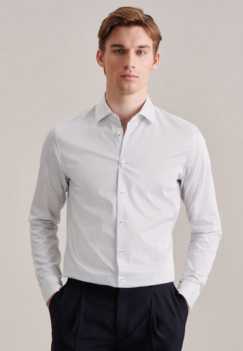 Twill Business overhemd in Slim with Kentkraag and extra long sleeve