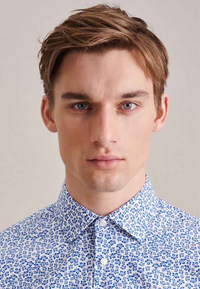 Shaped Business shirt Floral in Medium Blue |  Seidensticker Onlineshop