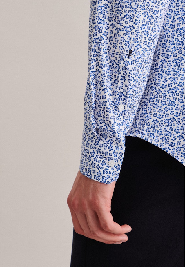 Popeline Business overhemd in Shaped with Kentkraag and extra long sleeve in Middelmatig Blauw |  Seidensticker Onlineshop