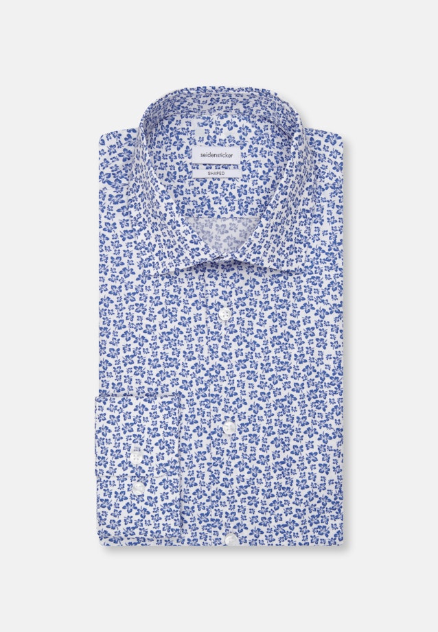 Shaped Business shirt Floral in Medium Blue |  Seidensticker Onlineshop