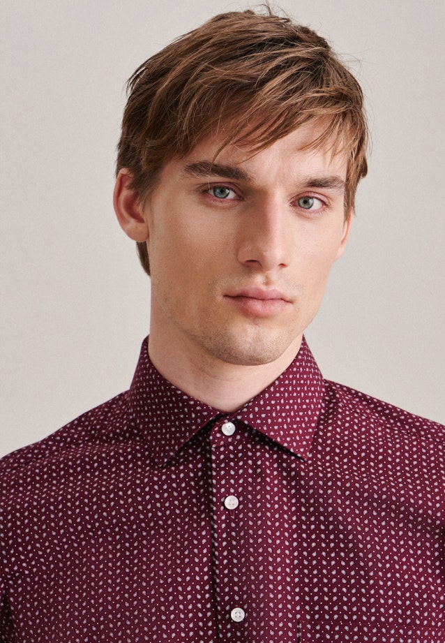 Shaped Business Hemd Druck in Rot |  Seidensticker Onlineshop