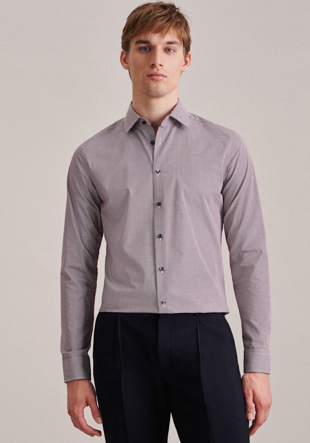 Non-iron Poplin Business Shirt in Shaped with Kent-Collar and extra long sleeve in Red | Seidensticker Onlineshop