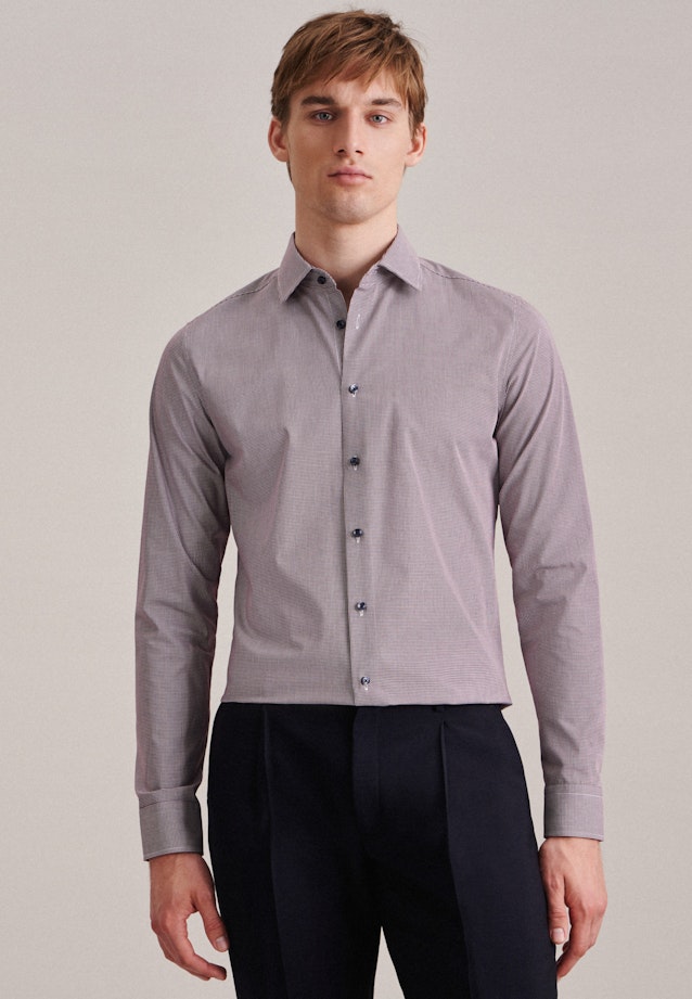 Non-iron Poplin Business Shirt in Shaped with Kent-Collar and extra long sleeve in Red | Seidensticker Onlineshop