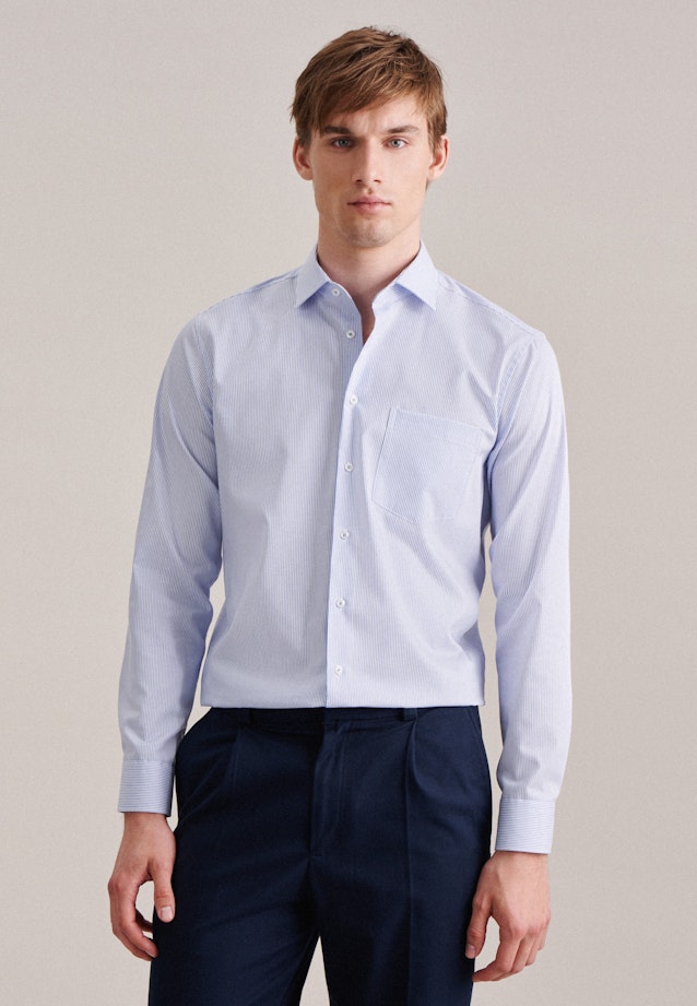 Regular Chemise d'affaires rayures in Bleu Clair |  Seidensticker Onlineshop
