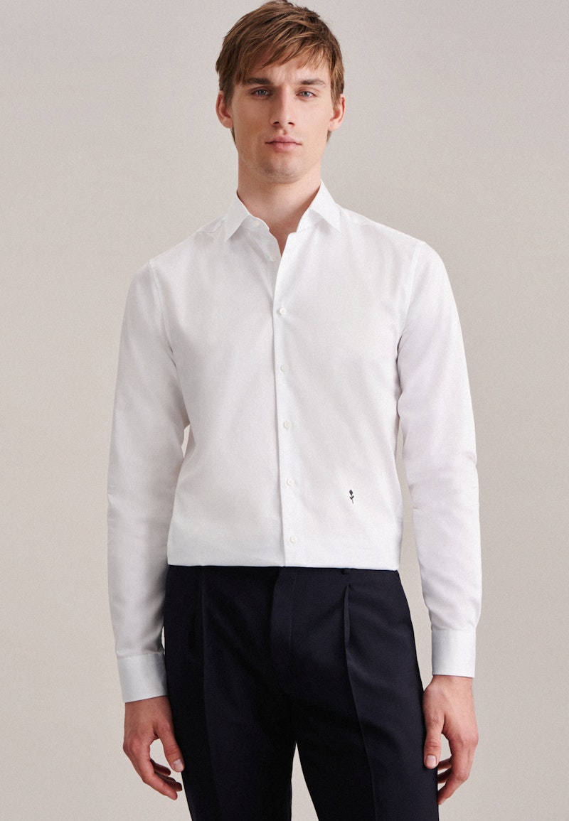 Easy-iron Satin Business Shirt in Regular with Kent-Collar and extra long sleeve