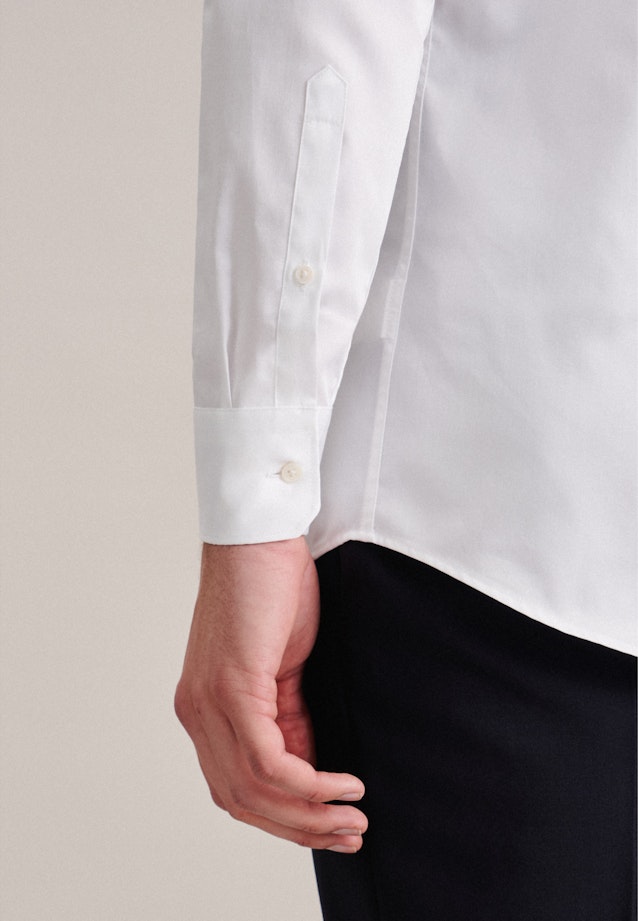 Easy-iron Satin Business Shirt in Regular with Kent-Collar and extra long sleeve in White |  Seidensticker Onlineshop