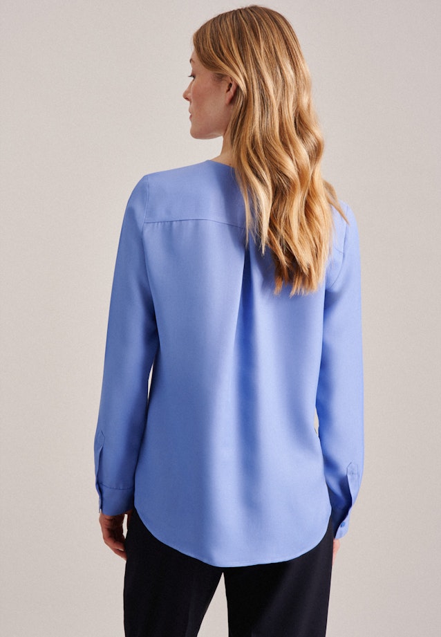Long sleeve Twill Slip Over Blouse in Medium Blue |  Seidensticker Onlineshop