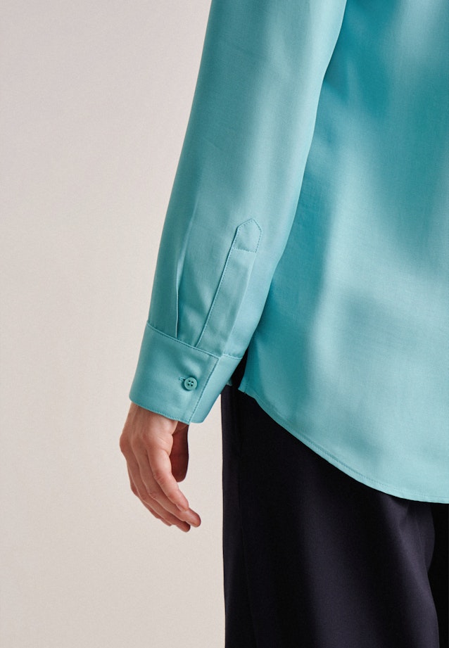 lange Arm Twill Overgooi-Blouse in Turquoise |  Seidensticker Onlineshop