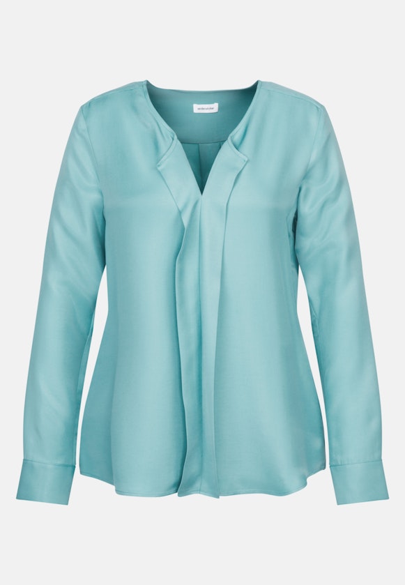 Long sleeve Twill Slip Over Blouse in Turquoise |  Seidensticker Onlineshop