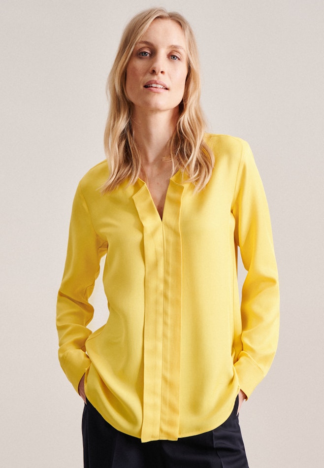 Long sleeve Twill Slip Over Blouse in Yellow | Seidensticker online shop
