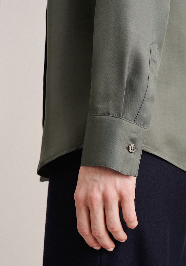 Long sleeve Twill Slip Over Blouse in Green |  Seidensticker Onlineshop