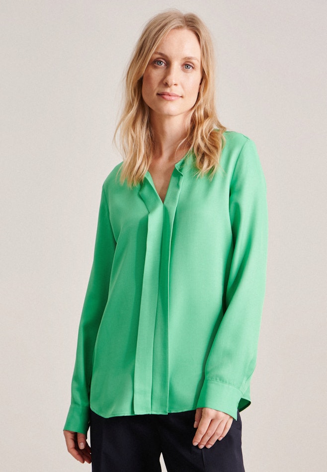 Long sleeve Twill Slip Over Blouse in Green | Seidensticker online shop