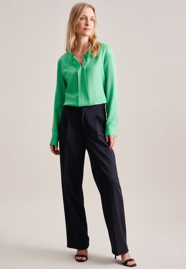 Long sleeve Twill Slip Over Blouse in Green |  Seidensticker Onlineshop