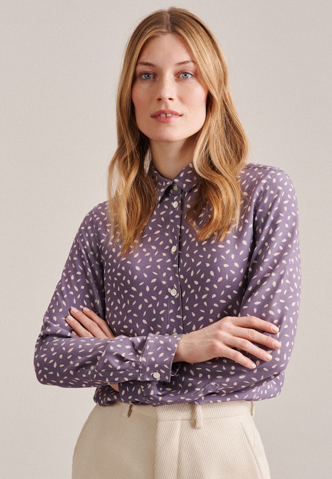 Long sleeve Crepe Shirt Blouse in Purple | Seidensticker online shop