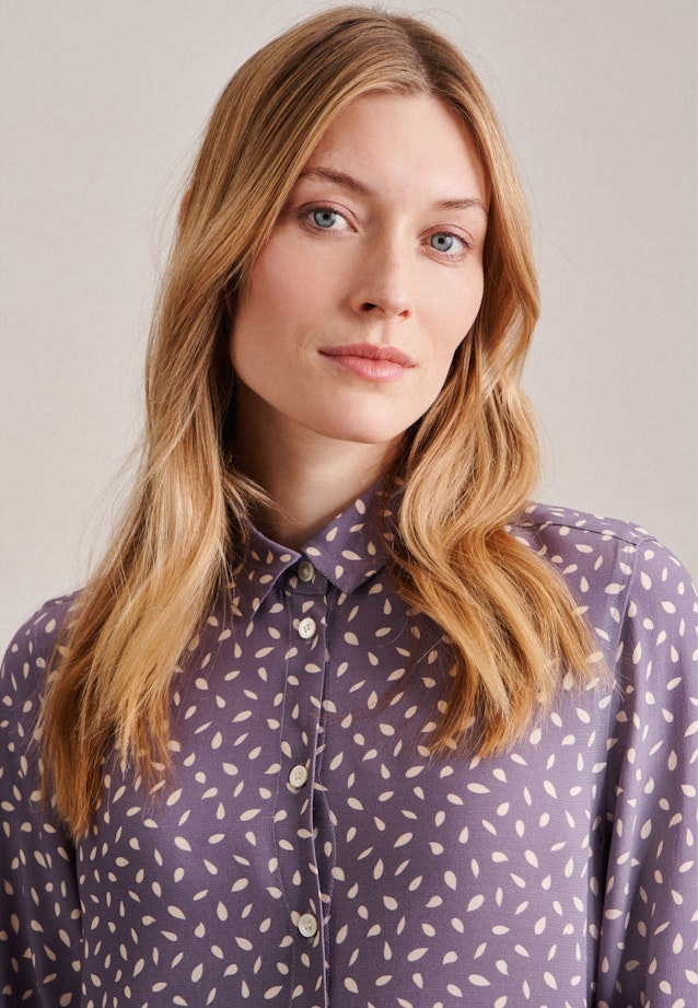 Long sleeve Crepe Shirt Blouse in Purple |  Seidensticker Onlineshop