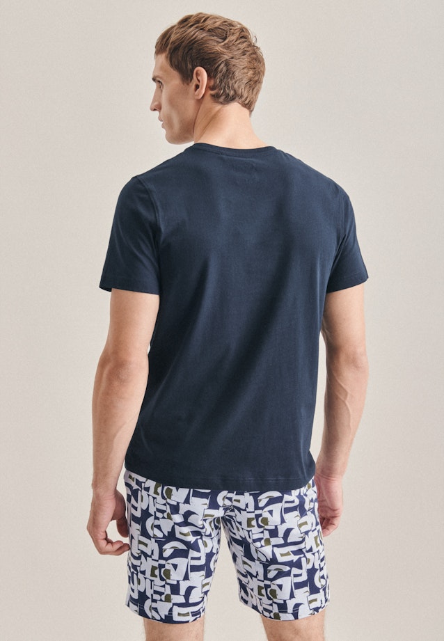 Top Pyjama Regular Manche Courte Rond in Bleu Foncé |  Seidensticker Onlineshop