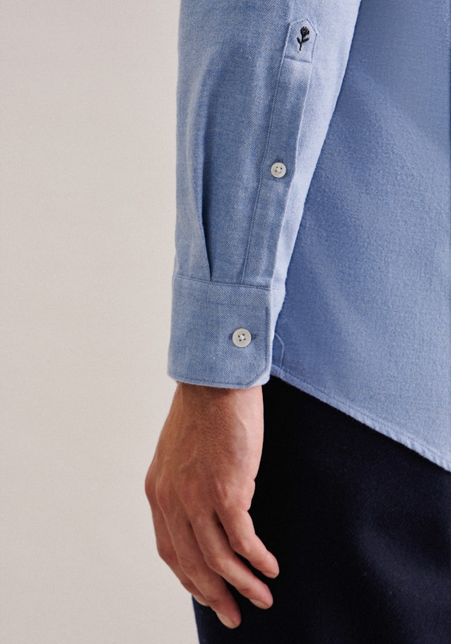 Chemise casual in Regular with Col Boutonné in Bleu Clair |  Seidensticker Onlineshop