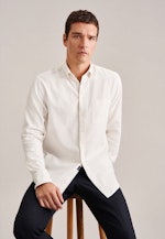 Chemise casual in Regular with Col Boutonné in Ecru |  Seidensticker Onlineshop