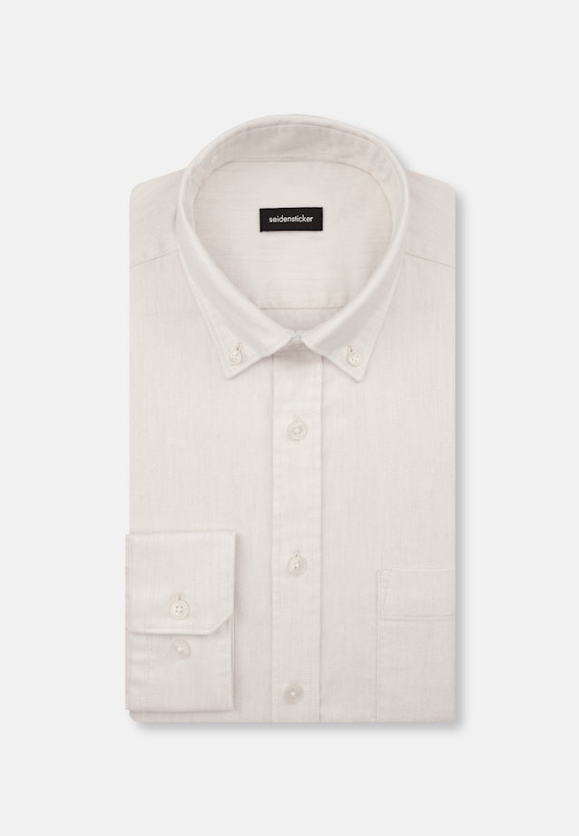 Regular Casual Hemd Uni in Ecru |  Seidensticker Onlineshop
