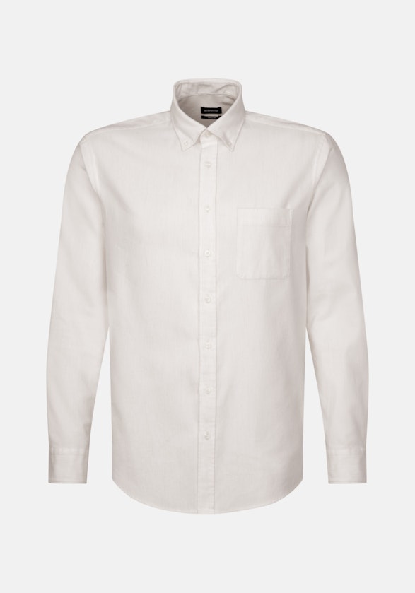 Twill Casual Hemd in Regular mit Button-Down-Kragen in Ecru |  Seidensticker Onlineshop