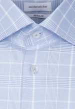 Regular Chemise d'affaires carreaux in Bleu Clair |  Seidensticker Onlineshop