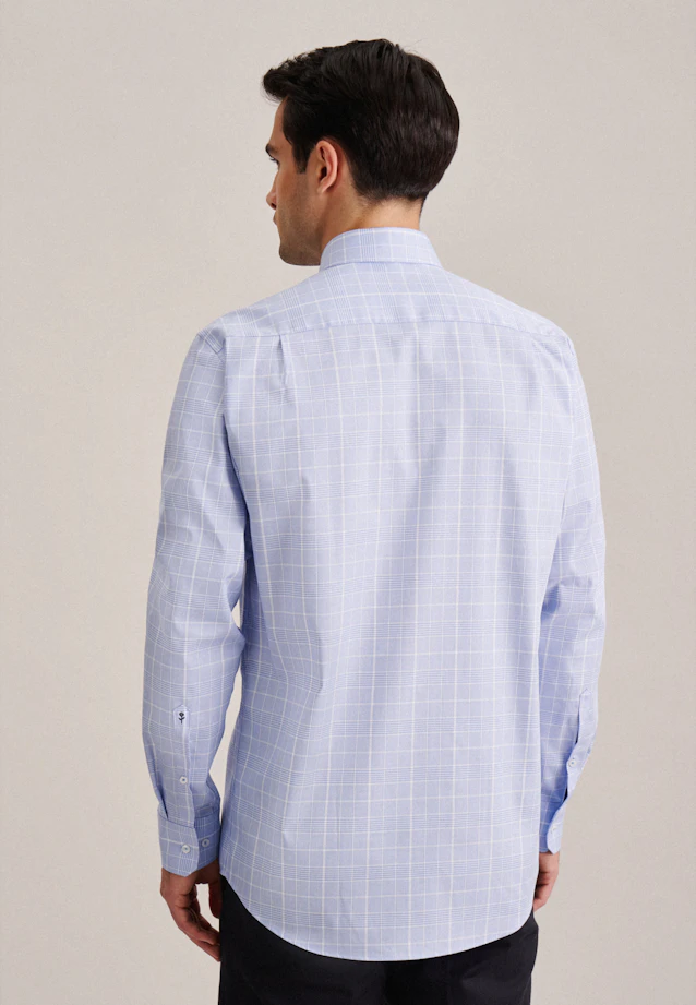 Regular Chemise d'affaires carreaux in Bleu Clair |  Seidensticker Onlineshop