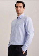 Regular Chemise d'affaires carreaux in Bleu Clair |  Seidensticker Onlineshop