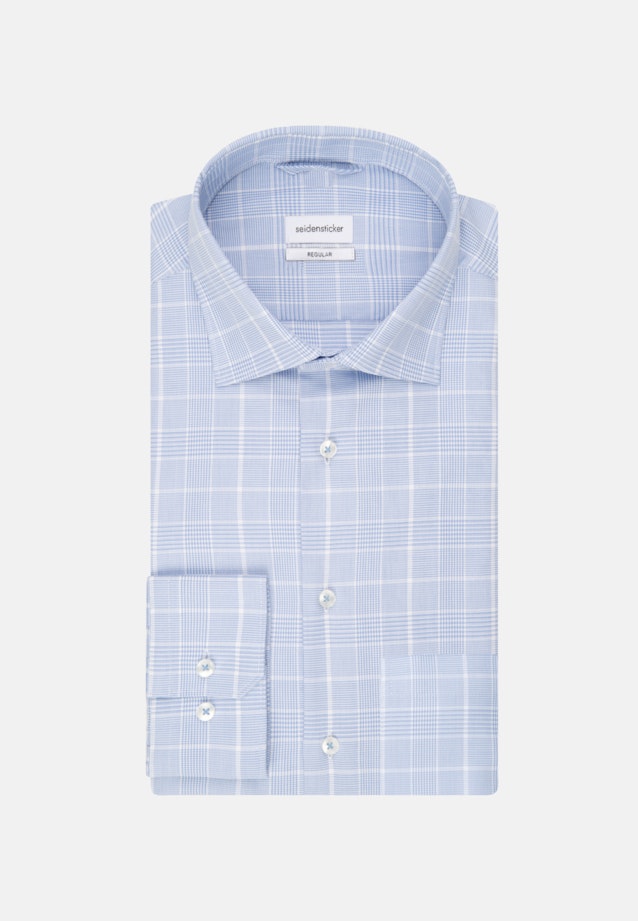 Non-iron Glencheck Business Shirt in Regular with Kent-Collar in Light Blue |  Seidensticker Onlineshop