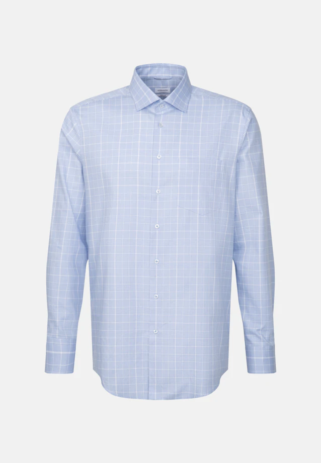 Regular Chemise d'affaires carreaux in Bleu Clair |  Seidensticker Onlineshop
