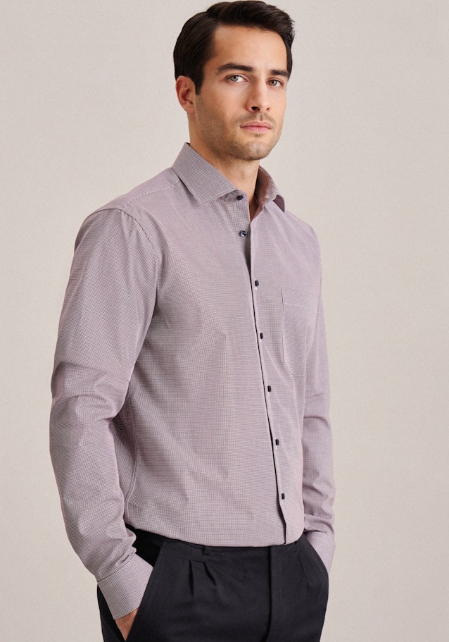 Non-iron Poplin Business Shirt in Regular with Kent-Collar and extra long sleeve in Red |  Seidensticker Onlineshop