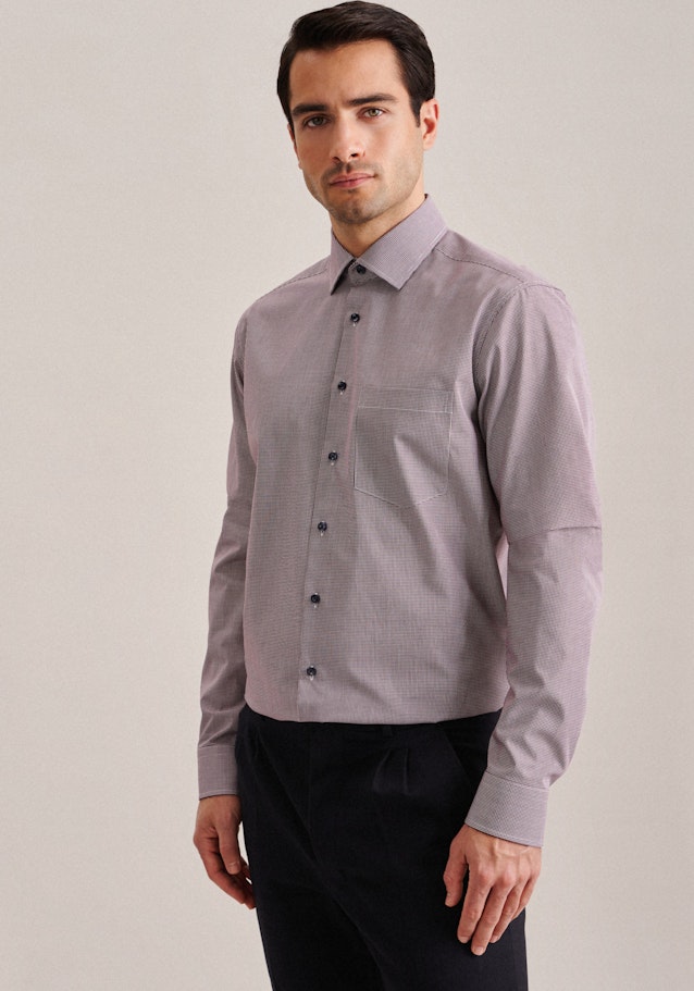 Non-iron Poplin Business Shirt in Regular with Kent-Collar and extra long sleeve in Red |  Seidensticker Onlineshop