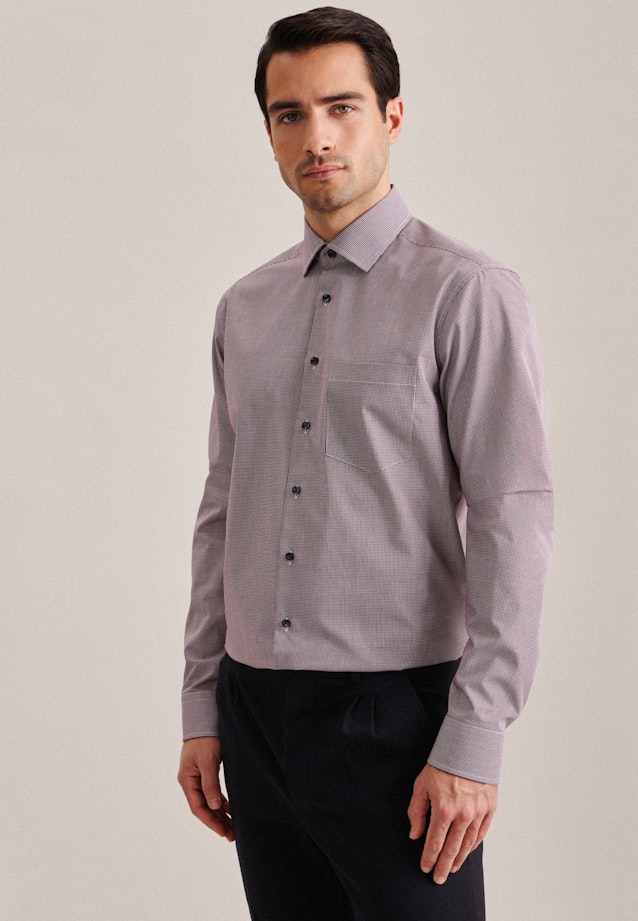 Non-iron Poplin Business Shirt in Regular with Kent-Collar and extra long sleeve in Red |  Seidensticker Onlineshop