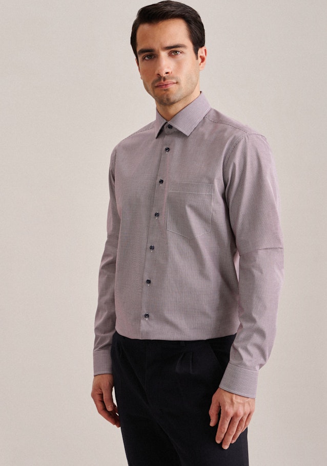 Non-iron Popeline Business overhemd in Regular with Kentkraag and extra long sleeve in Rood |  Seidensticker Onlineshop