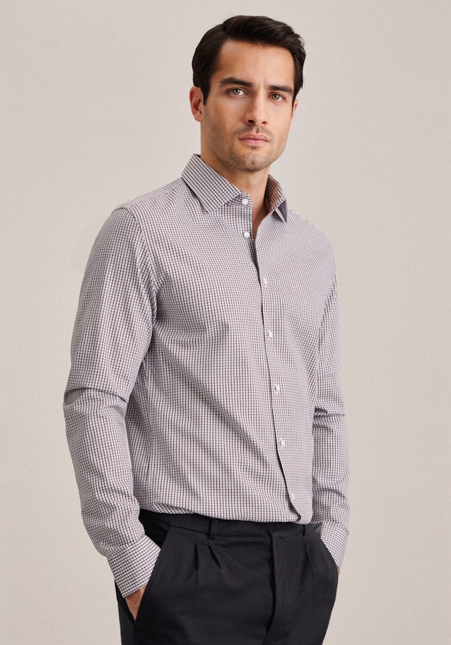 Non-iron Twill Business Shirt in Slim with Kent-Collar and extra long sleeve in Red |  Seidensticker Onlineshop