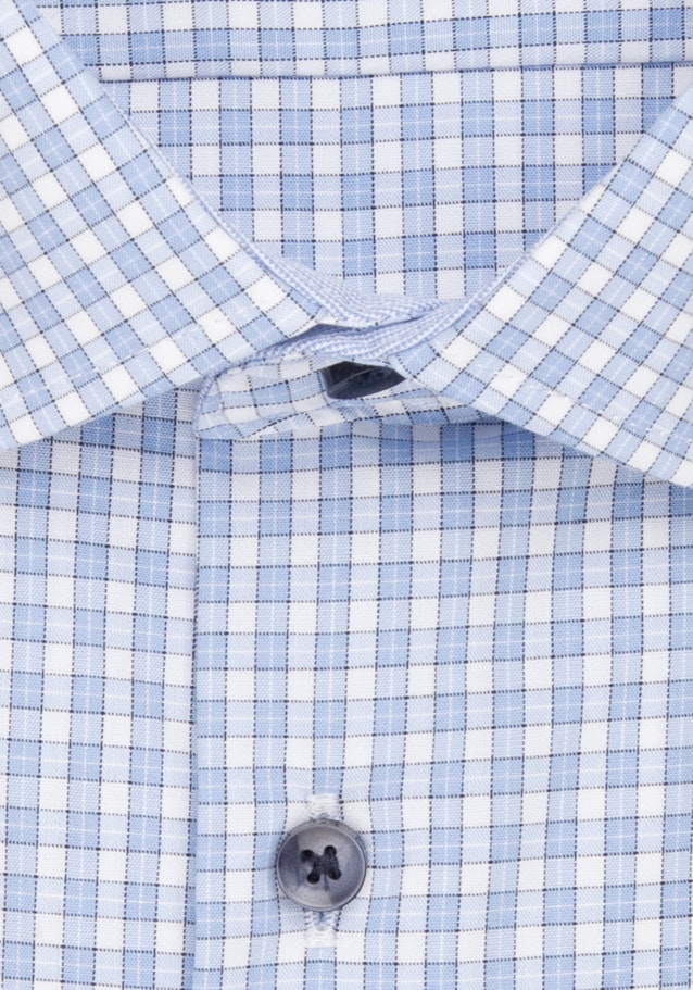 Bügelfreies Popeline Kurzarm Business Hemd in Shaped mit Kentkragen in Hellblau |  Seidensticker Onlineshop