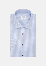 Non-iron Poplin Short sleeve Business Shirt in Shaped with Kent-Collar in Light Blue |  Seidensticker Onlineshop