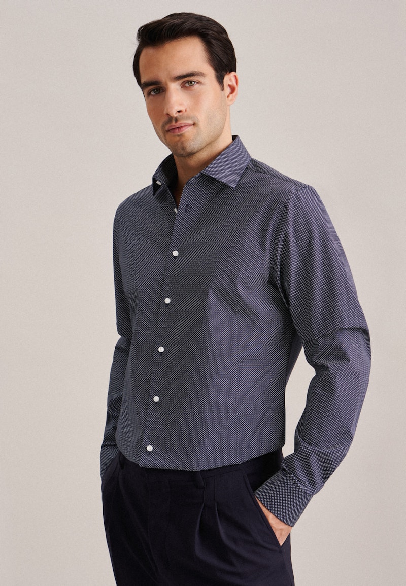 Poplin Business Shirt in Shaped with Kent-Collar and extra long sleeve
