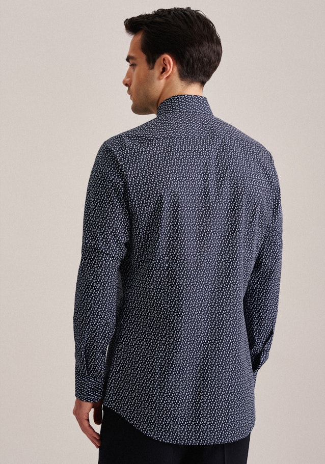 Poplin Business Shirt in Shaped with Kent-Collar and extra long sleeve in Dark Blue | Seidensticker Onlineshop