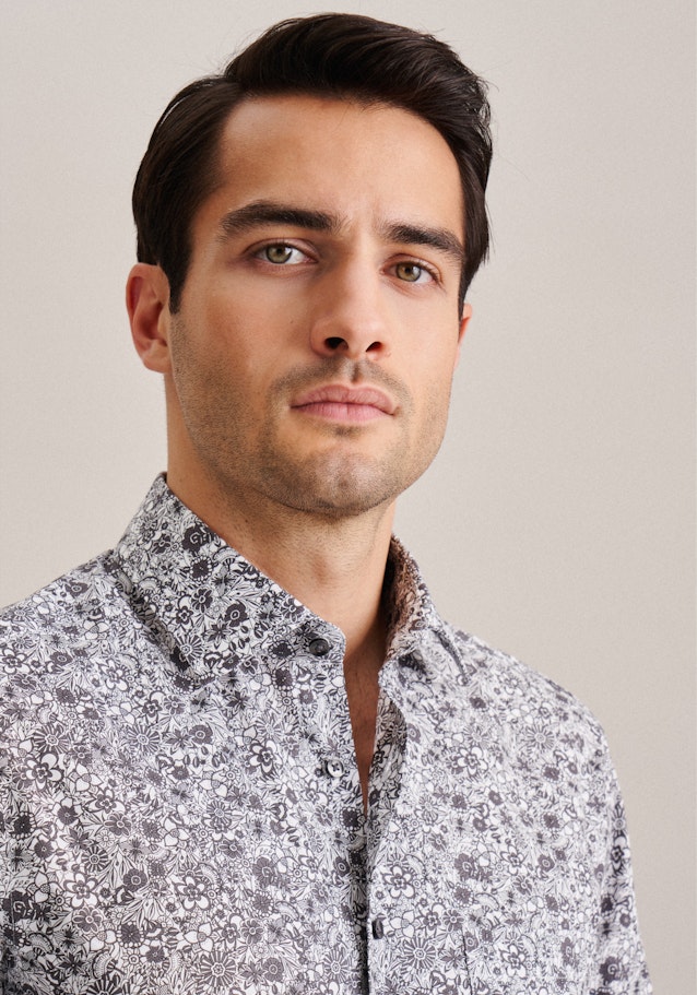 Business Shirt in Regular with Kent-Collar in Grey | Seidensticker Onlineshop