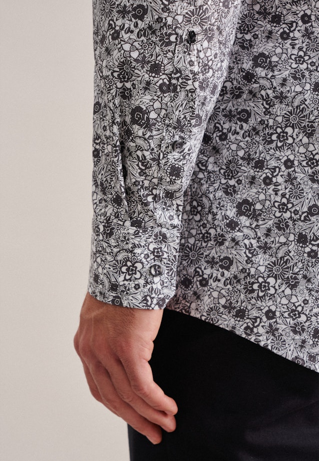 Regular Business shirt Floral in Grey |  Seidensticker Onlineshop