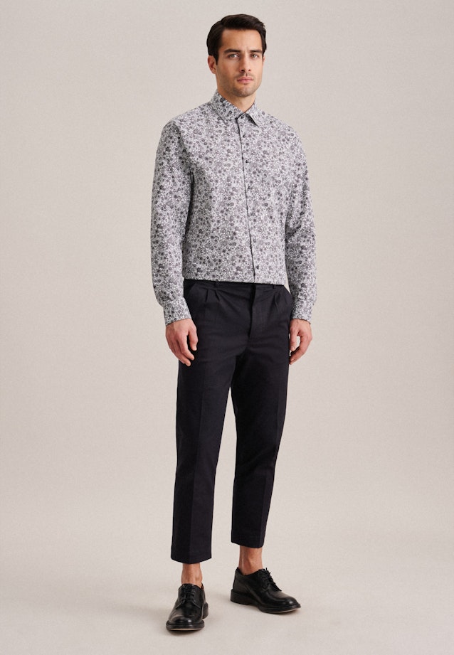 Regular Business shirt Floral in Grey |  Seidensticker Onlineshop