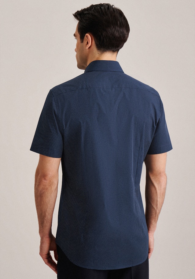 Poplin Short sleeve Business Shirt in Slim with Kent-Collar in Dark Blue |  Seidensticker Onlineshop