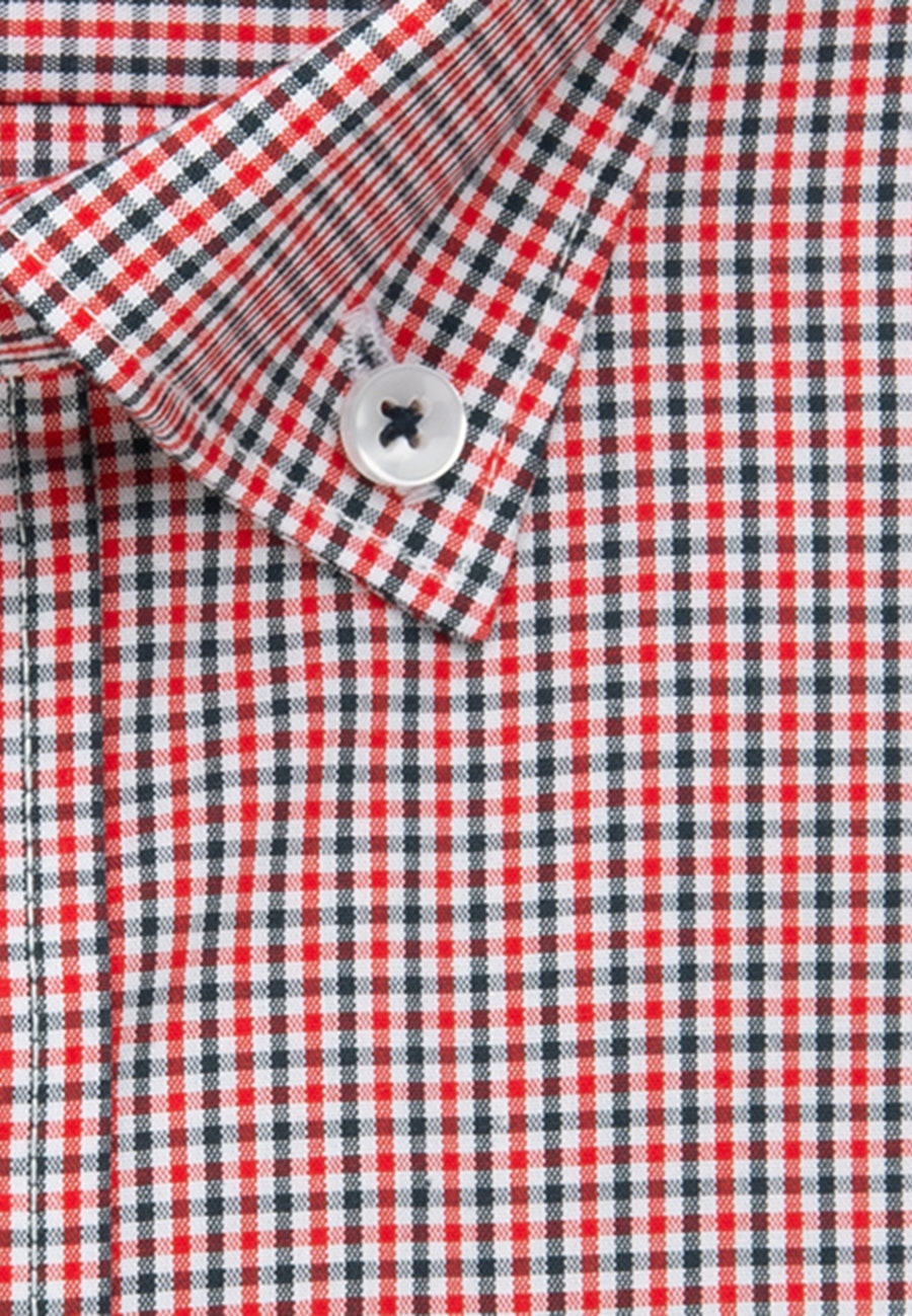 Bügelfreies Popeline Kurzarm Business Hemd in Shaped mit Button-Down-Kragen in Rot |  Seidensticker Onlineshop