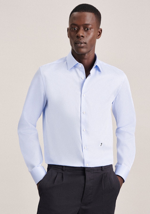 Easy-iron Satin Business Shirt in Slim with Kent-Collar in Light Blue | Seidensticker Onlineshop
