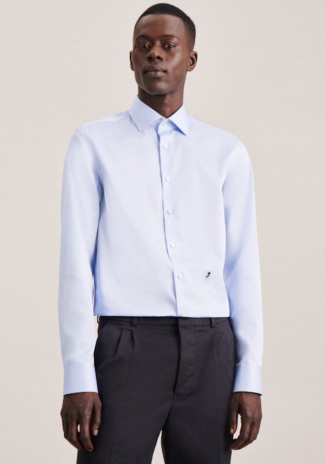 Easy-iron Satin Business Shirt in Slim with Kent-Collar in Light Blue |  Seidensticker Onlineshop