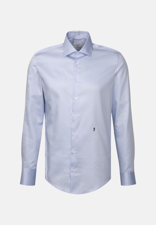 Easy-iron Satin Business overhemd in Slim with Kentkraag in Lichtblauw |  Seidensticker Onlineshop