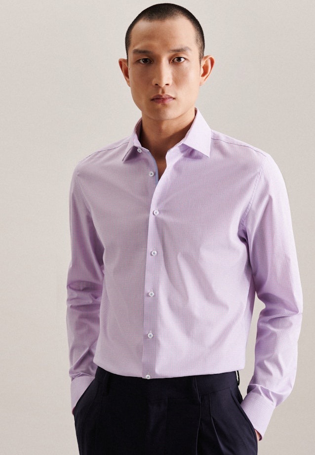 Slim Business Hemd Karo in Rosa/Pink |  Seidensticker Onlineshop