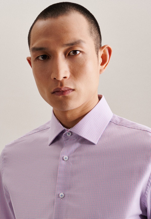 Slim Business Hemd Karo in Rosa/Pink |  Seidensticker Onlineshop